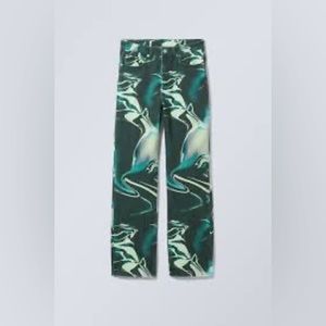 Weekday marble pattern green jeans